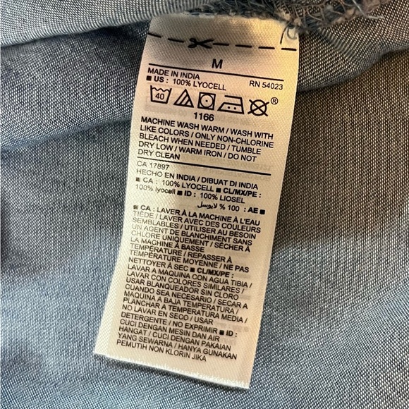 Old Navy women’s blue denim-look super soft flowy long bell sleeve tunic medium - Picture 6 of 11